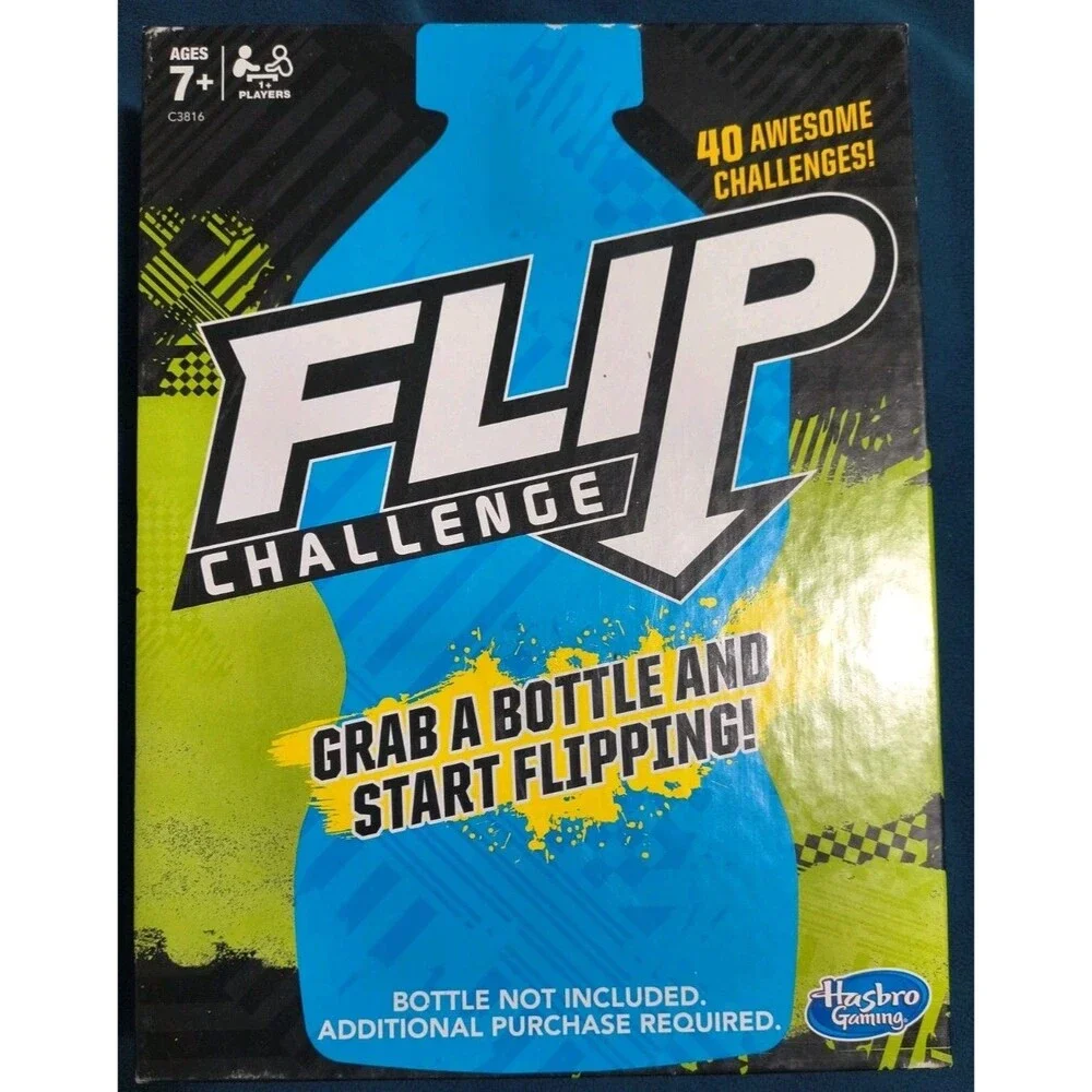 2017 Flip Challenge Water Bottle Board Game - Open Box Unpunched